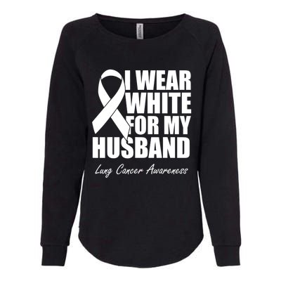 I Wear White For My Husband Lung Cancer Awareness Gift Womens California Wash Sweatshirt