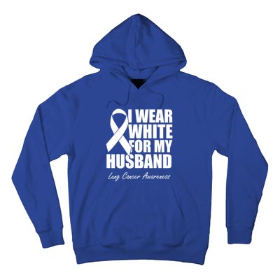 I Wear White For My Husband Lung Cancer Awareness Gift Hoodie