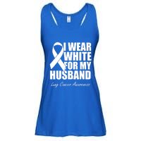 I Wear White For My Husband Lung Cancer Awareness Gift Ladies Essential Flowy Tank