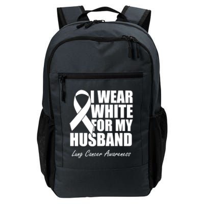 I Wear White For My Husband Lung Cancer Awareness Gift Daily Commute Backpack