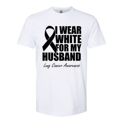 I Wear White For My Husband Lung Cancer Awareness Gift Softstyle CVC T-Shirt