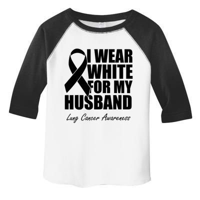 I Wear White For My Husband Lung Cancer Awareness Gift Toddler Fine Jersey T-Shirt