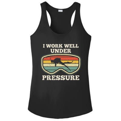 I Work Well Pressure Distressed Scuba Diving Diver Ladies PosiCharge Competitor Racerback Tank