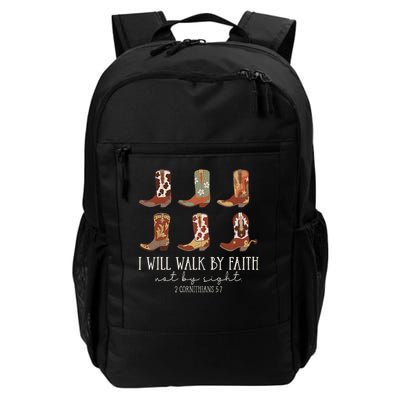 I Will Walk By Faith Not By Sight Cowboy Boots Jesus Christ Backpack
