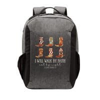 I Will Walk By Faith Not By Sight Cowboy Boots Jesus Christ Vector Backpack