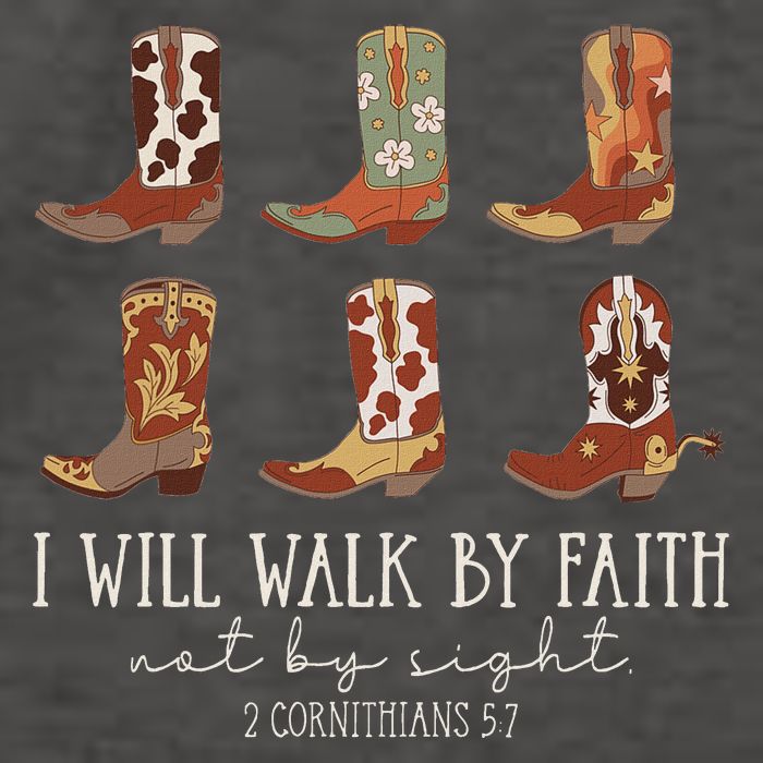 I Will Walk By Faith Not By Sight Cowboy Boots Jesus Christ Vector Backpack