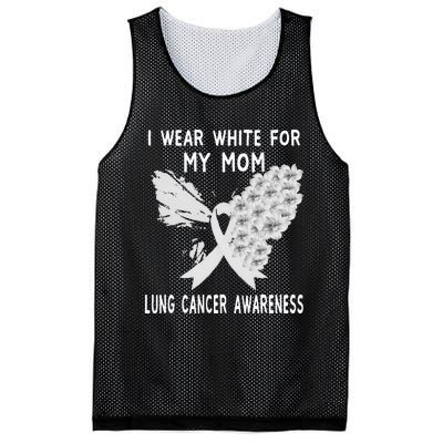 I Wear White Ribbon Lung Cancer Awareness Product Mom Mesh Reversible Basketball Jersey Tank