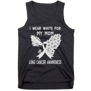 I Wear White Ribbon Lung Cancer Awareness Product Mom Tank Top