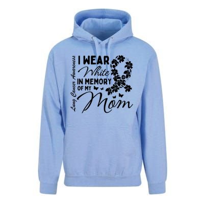 I Wear White In Memory Of My Mom Lung Cancer Awareness Month Great Gift Unisex Surf Hoodie