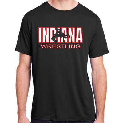 Indiana Wrestler Wrestling Team State Pride Gift Adult ChromaSoft Performance T-Shirt