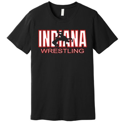 Indiana Wrestler Wrestling Team State Pride Gift Premium T-Shirt