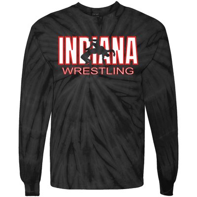 Indiana Wrestler Wrestling Team State Pride Gift Tie-Dye Long Sleeve Shirt