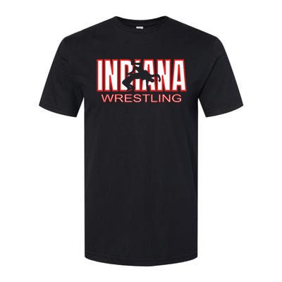 Indiana Wrestler Wrestling Team State Pride Gift Softstyle CVC T-Shirt