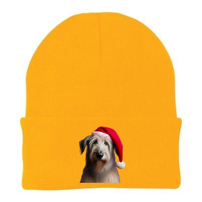 Irish Wolfhound With Santa Hat Christmas Dog Owner Lover Mom Gift Knit Cap Winter Beanie