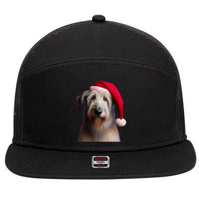 Irish Wolfhound With Santa Hat Christmas Dog Owner Lover Mom Gift 7 Panel Mesh Trucker Snapback Hat