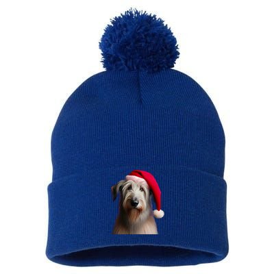 Irish Wolfhound With Santa Hat Christmas Dog Owner Lover Mom Gift Pom Pom 12in Knit Beanie