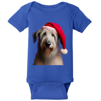 Irish Wolfhound With Santa Hat Christmas Dog Owner Lover Mom Gift Baby Bodysuit