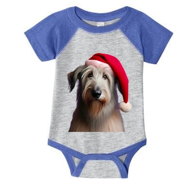 Irish Wolfhound With Santa Hat Christmas Dog Owner Lover Mom Gift Infant Baby Jersey Bodysuit