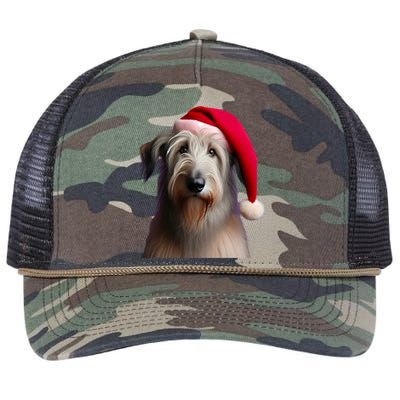 Irish Wolfhound With Santa Hat Christmas Dog Owner Lover Mom Gift Retro Rope Trucker Hat Cap