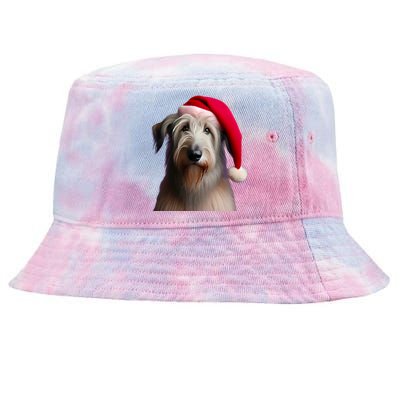 Irish Wolfhound With Santa Hat Christmas Dog Owner Lover Mom Gift Tie-Dyed Bucket Hat