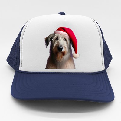 Irish Wolfhound With Santa Hat Christmas Dog Owner Lover Mom Gift Trucker Hat