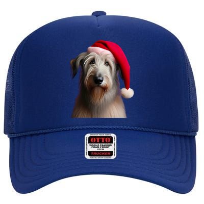 Irish Wolfhound With Santa Hat Christmas Dog Owner Lover Mom Gift High Crown Mesh Back Trucker Hat