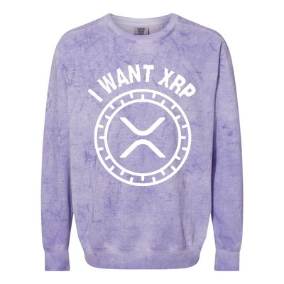 I Want Xrp Crypto Currency XRP Cryptocurrency Colorblast Crewneck Sweatshirt