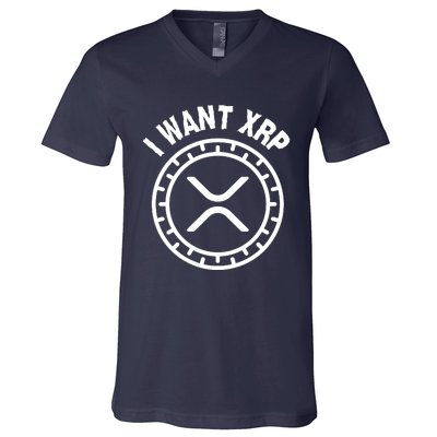 I Want Xrp Crypto Currency XRP Cryptocurrency V-Neck T-Shirt