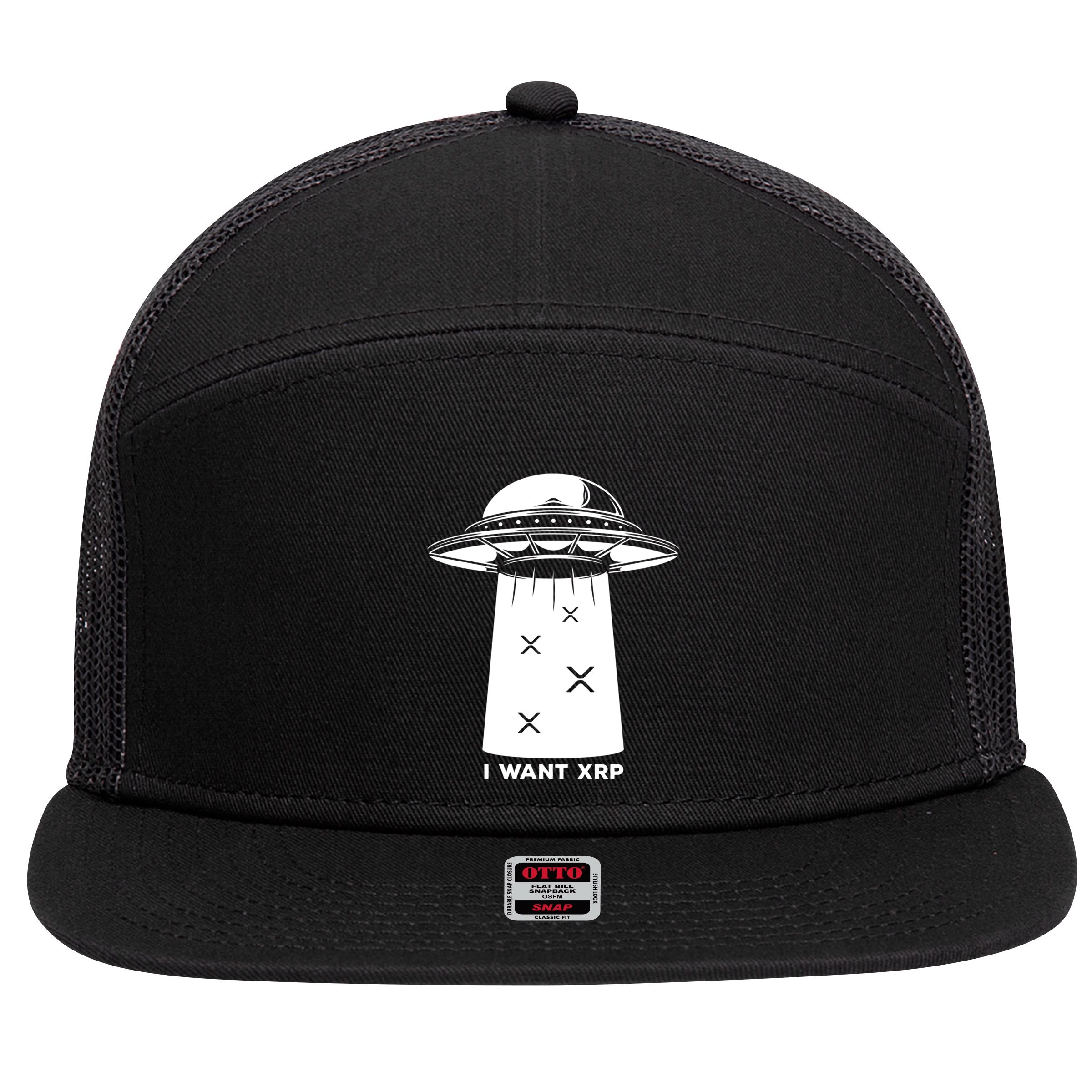 I Want Xrp Ripple Token Crypto Coin Millionaire Cool Gift 7 Panel Mesh Trucker Snapback Hat