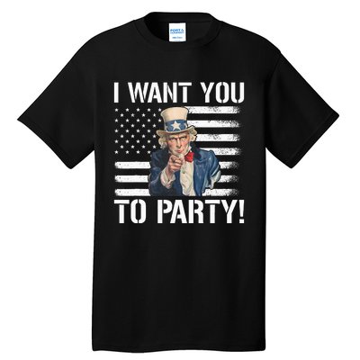 I Want You To Party Uncle Sam Funny Tall T-Shirt