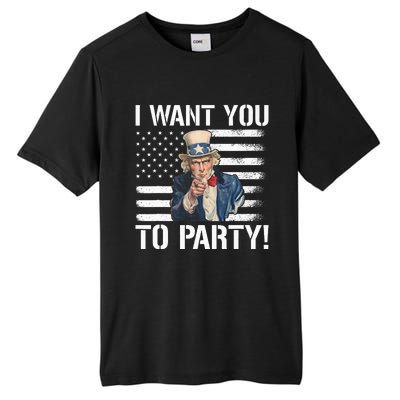 I Want You To Party Uncle Sam Funny Tall Fusion ChromaSoft Performance T-Shirt