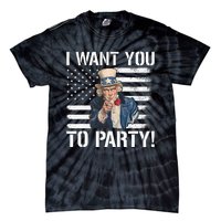 I Want You To Party Uncle Sam Funny Tie-Dye T-Shirt