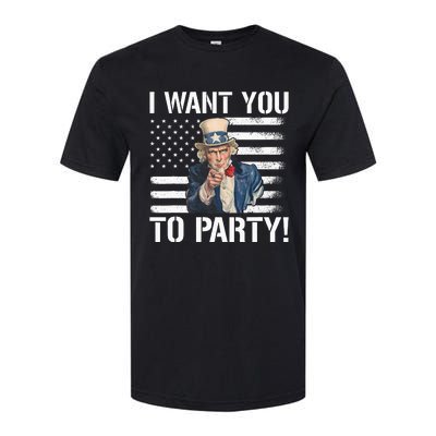 I Want You To Party Uncle Sam Funny Softstyle CVC T-Shirt