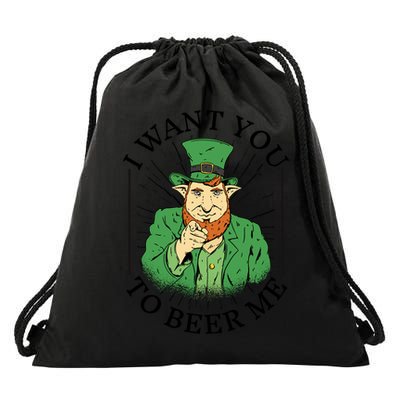 I Want You To Beer Me St Patrick's Day Drawstring Bag