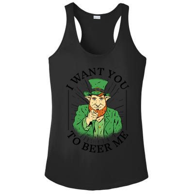 I Want You To Beer Me St Patrick's Day Ladies PosiCharge Competitor Racerback Tank