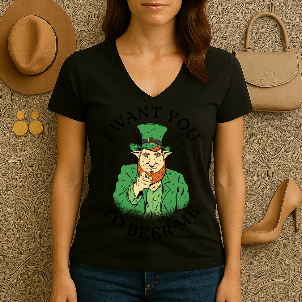 I Want You To Beer Me St Patrick's Day Women's V-Neck T-Shirt