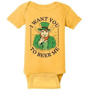 I Want You To Beer Me St Patrick's Day Baby Bodysuit