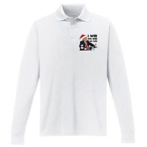 I Win You Win We Win Trump Performance Long Sleeve Polo