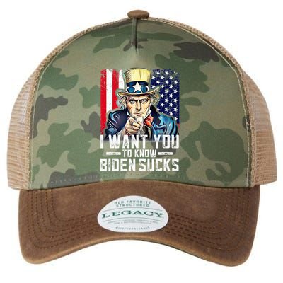 I want you to know Biden sucks - I want you  Legacy Tie Dye Trucker Hat