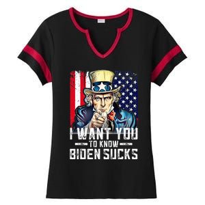 I want you to know Biden sucks - I want you  Ladies Halftime Notch Neck Tee