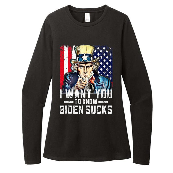 I want you to know Biden sucks - I want you  Womens CVC Long Sleeve Shirt