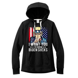 I want you to know Biden sucks - I want you  Women's Fleece Hoodie