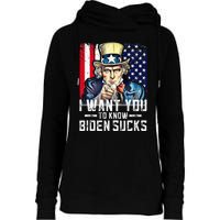 I want you to know Biden sucks - I want you  Womens Funnel Neck Pullover Hood