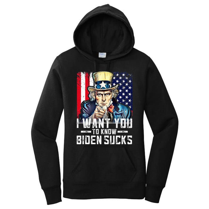 I want you to know Biden sucks - I want you  Women's Pullover Hoodie