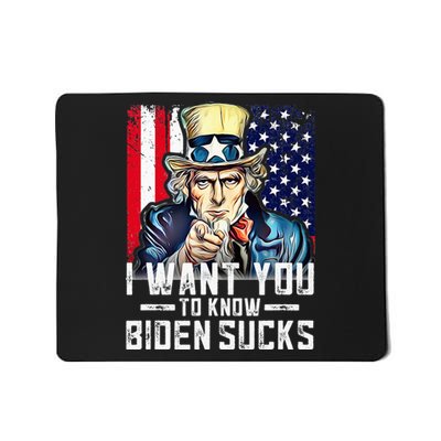 I want you to know Biden sucks - I want you  Mousepad