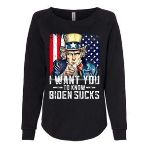 I want you to know Biden sucks - I want you  Womens California Wash Sweatshirt