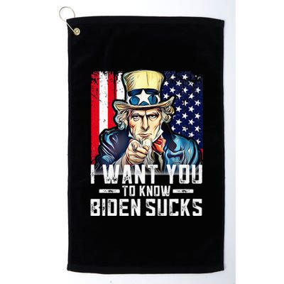 I want you to know Biden sucks - I want you  Platinum Collection Golf Towel