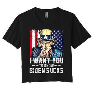 I want you to know Biden sucks - I want you  Women's Crop Top Tee