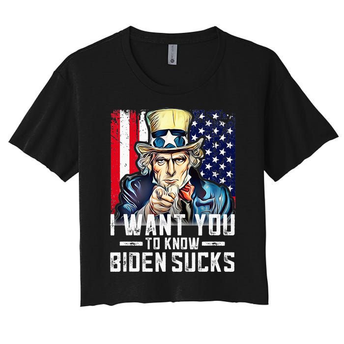 I want you to know Biden sucks - I want you  Women's Crop Top Tee