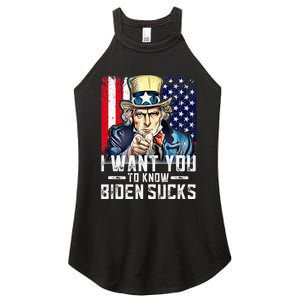 I want you to know Biden sucks - I want you  Women's Perfect Tri Rocker Tank